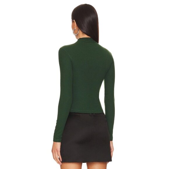 ALLSAINTS Rina Long Sleeve Roll Neck Tee in Sycamore Green Small New Womens Top - Picture 2 of 16